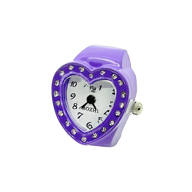 Venta al por mayor Corazón Diamante Anillos De Acero Inoxidable Reloj